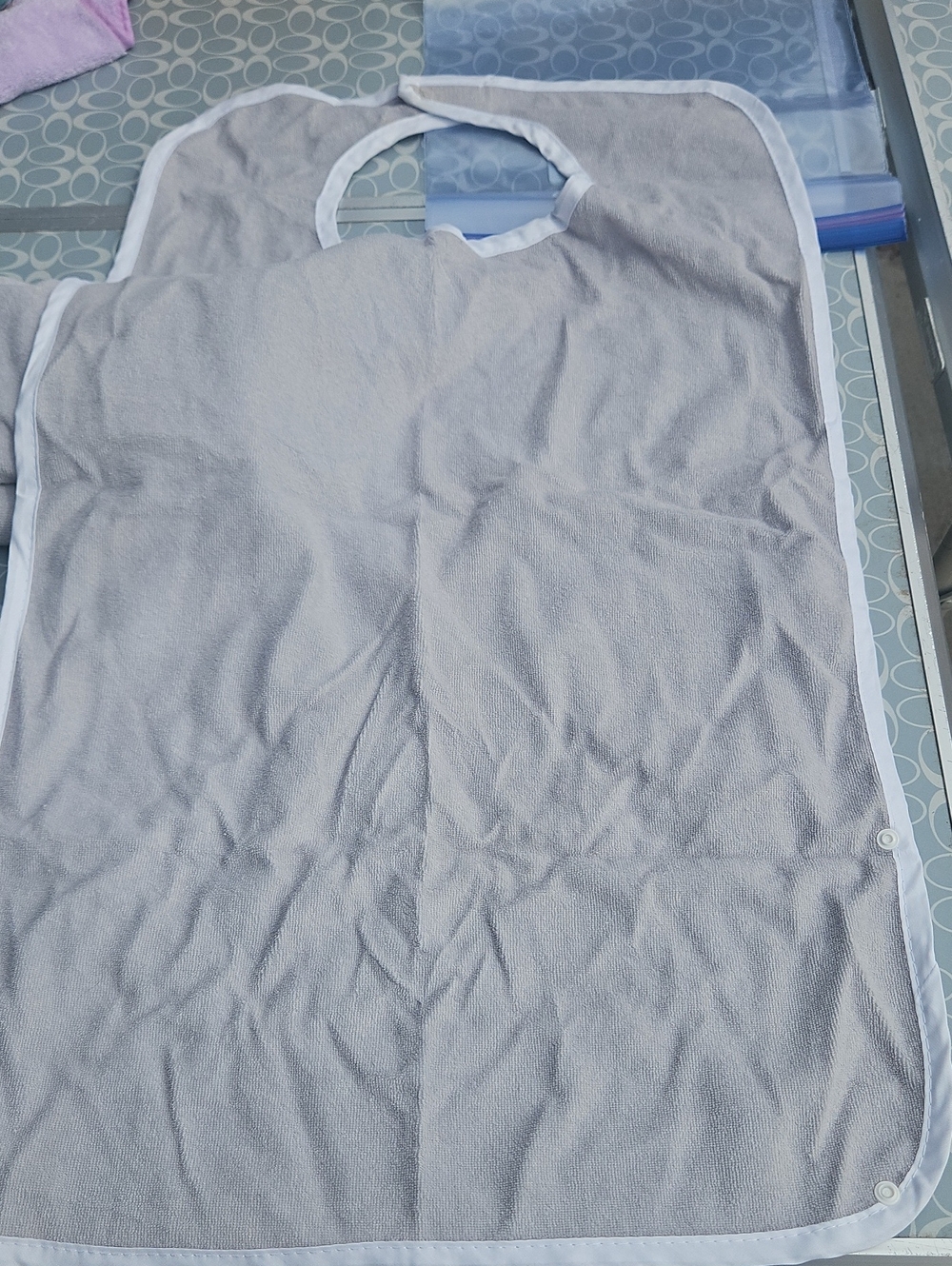 3 Large Protective Bib Apron - Light Gray